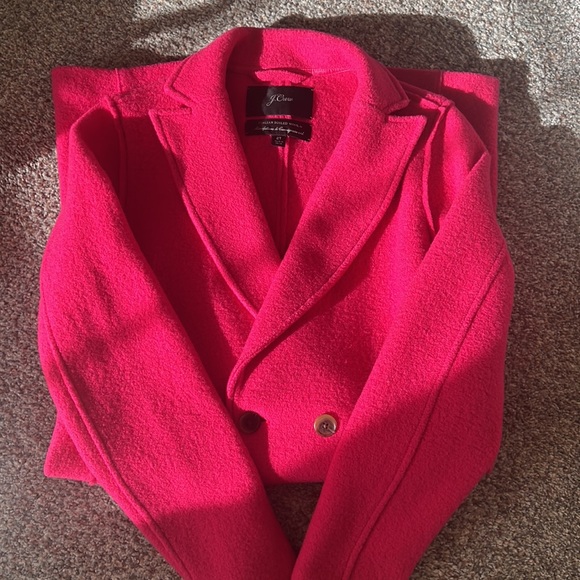 J.Crew Daphne topcoat in Italian boiled wool - size 2 tall - bright rose (pink) - Picture 5 of 6